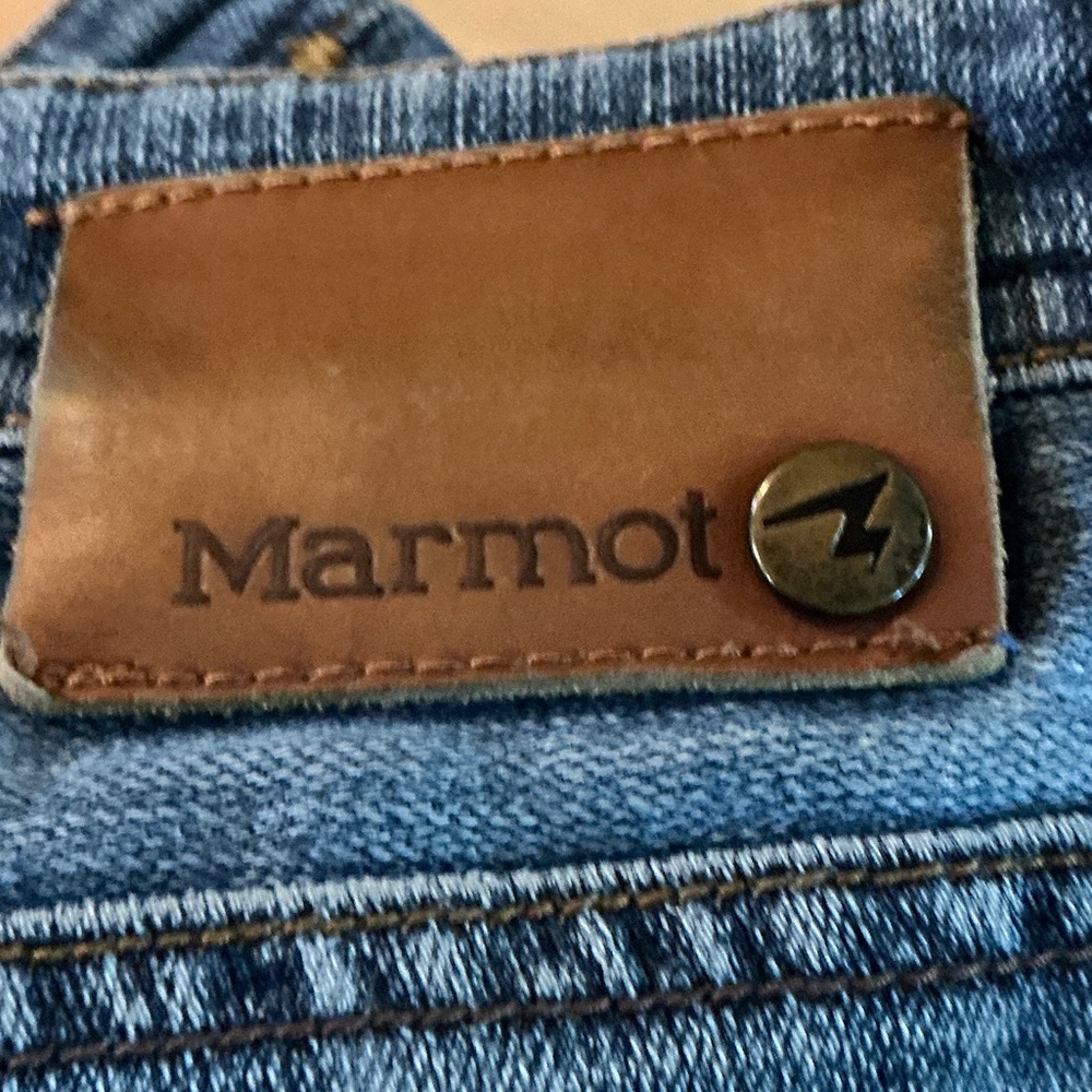 Marmot Classic Blue Jeans with Brown Accent
